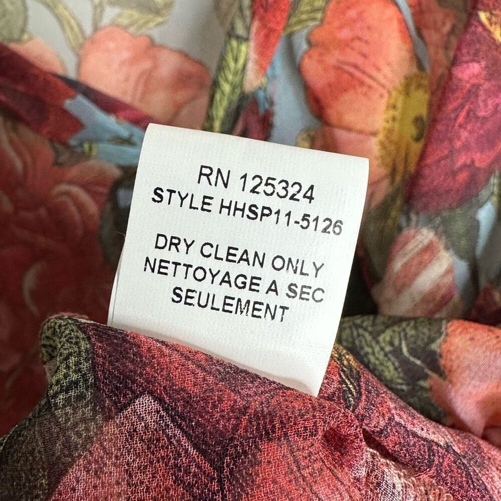 Haute Hippie Silk Blouse Sheer Floral size Small - Picture 6 of 7
